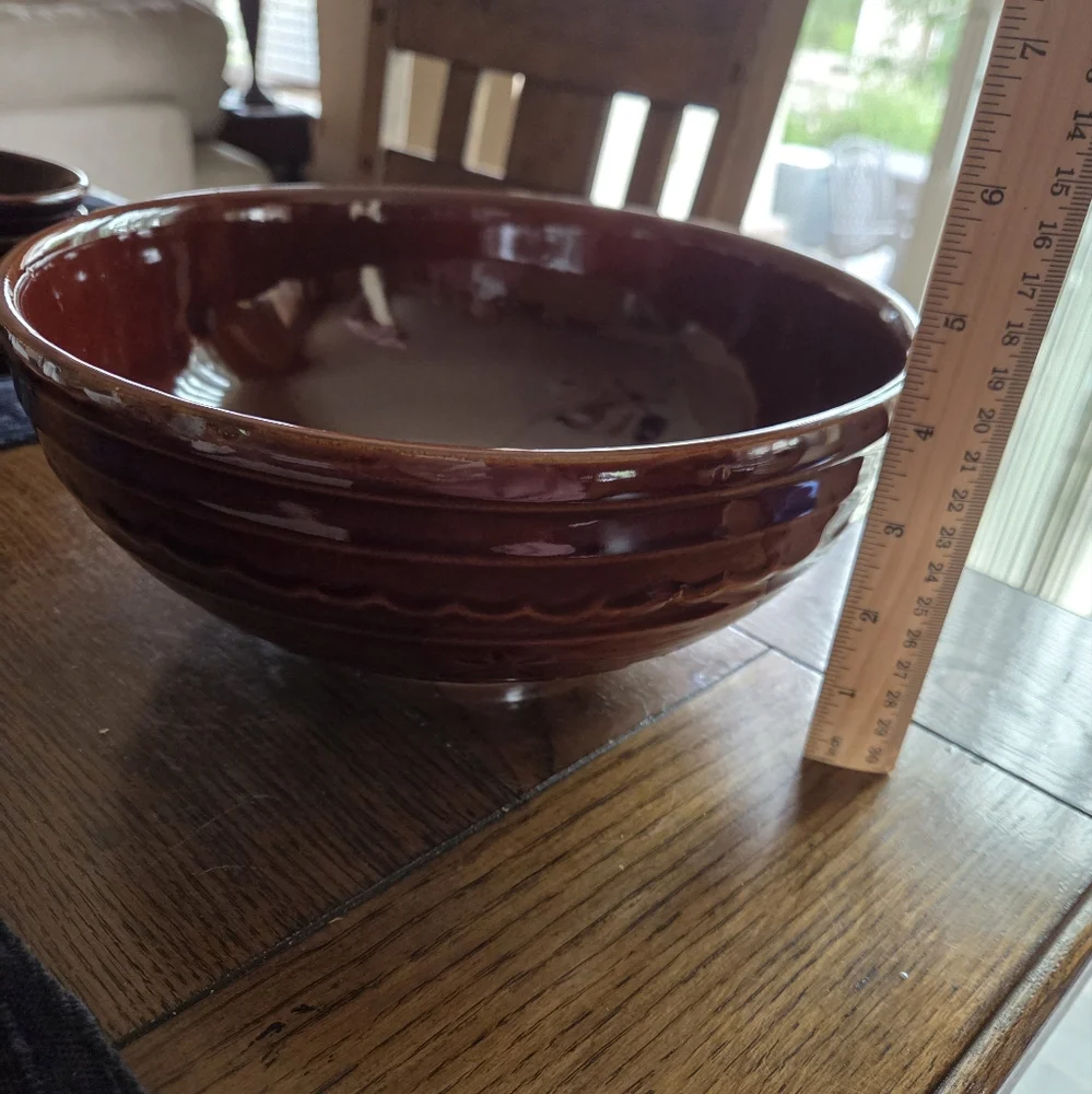 Vintage Marcrest Daisy Dot Large Stoneware Bowl Mid Century